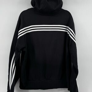 Adidas Original 3 Stripe Fleece Hoodie XL Men's Black & White New With Tags